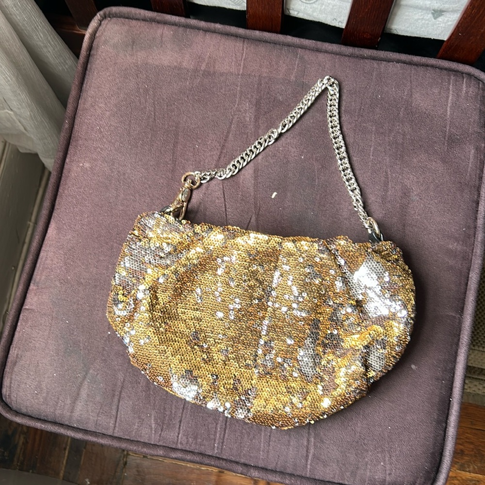 OR YANYGold and silver Sequin hobo with Reversible Design